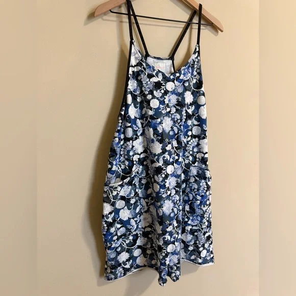 Free People Movement Womens Hot Shot Printed Romper Slouch Medium Blue Outdoors - Picture 4 of 9